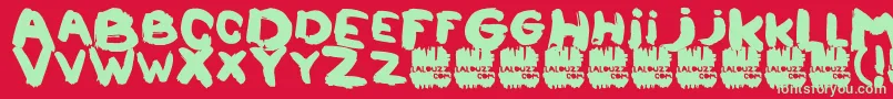 Lalouzz Font – Green Fonts on Red Background