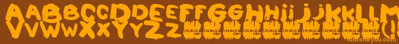 Lalouzz Font – Orange Fonts on Brown Background