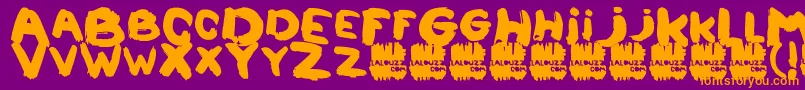 Lalouzz Font – Orange Fonts on Purple Background