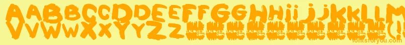 Lalouzz Font – Orange Fonts on Yellow Background