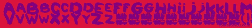 Lalouzz Font – Purple Fonts on Red Background