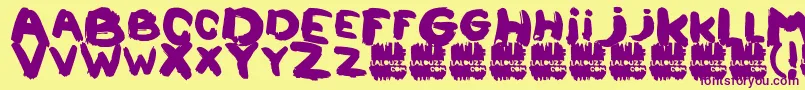 Lalouzz Font – Purple Fonts on Yellow Background