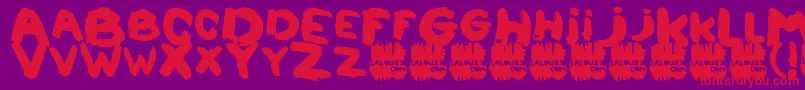 Lalouzz Font – Red Fonts on Purple Background