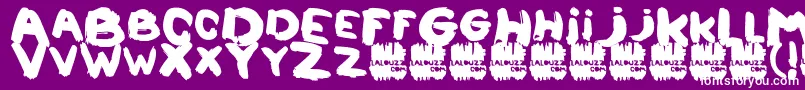 Lalouzz Font – White Fonts on Purple Background