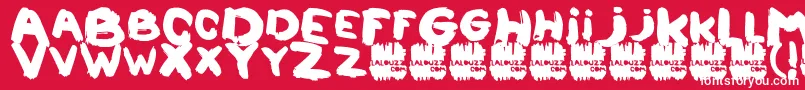 Lalouzz Font – White Fonts on Red Background