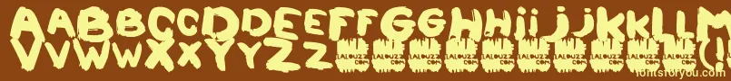 Lalouzz Font – Yellow Fonts on Brown Background