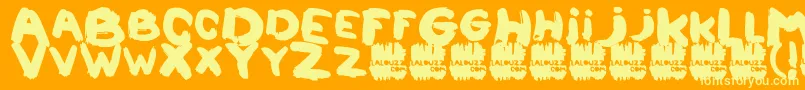 Lalouzz Font – Yellow Fonts on Orange Background