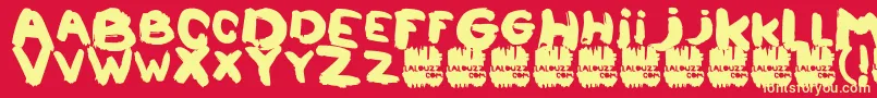 Lalouzz Font – Yellow Fonts on Red Background