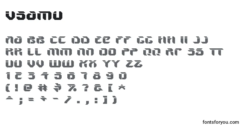 Schriftart V5amu – Alphabet, Zahlen, spezielle Symbole