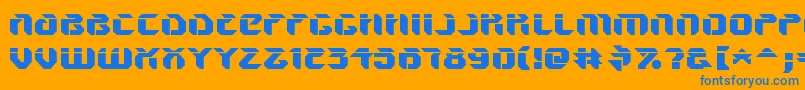 V5amu Font – Blue Fonts on Orange Background