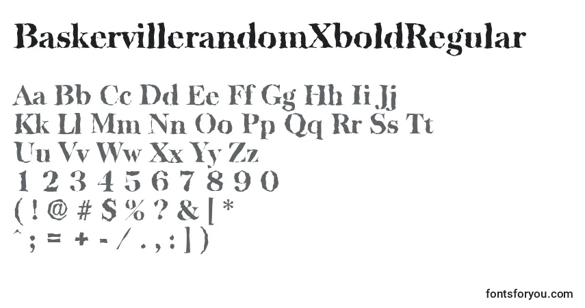 Шрифт BaskervillerandomXboldRegular – алфавит, цифры, специальные символы