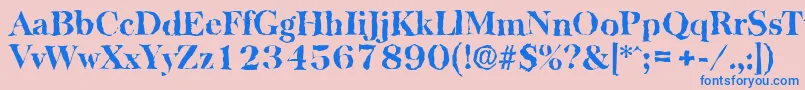 BaskervillerandomXboldRegular Font – Blue Fonts on Pink Background