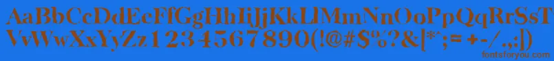 Шрифт BaskervillerandomXboldRegular – коричневые шрифты на синем фоне