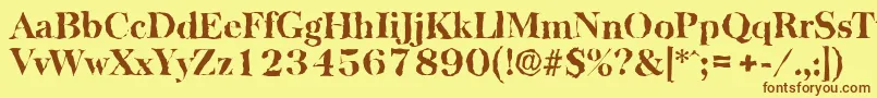 BaskervillerandomXboldRegular Font – Brown Fonts on Yellow Background