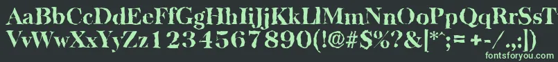 フォントBaskervillerandomXboldRegular – 黒い背景に緑の文字