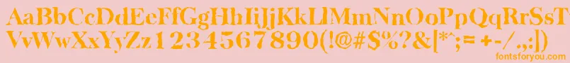 BaskervillerandomXboldRegular Font – Orange Fonts on Pink Background
