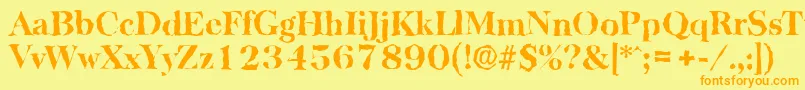 BaskervillerandomXboldRegular Font – Orange Fonts on Yellow Background