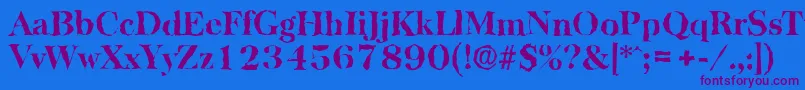 BaskervillerandomXboldRegular Font – Purple Fonts on Blue Background