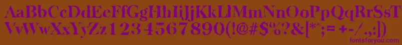 BaskervillerandomXboldRegular Font – Purple Fonts on Brown Background