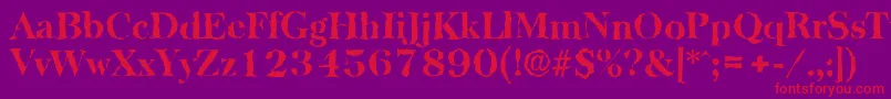 BaskervillerandomXboldRegular Font – Red Fonts on Purple Background