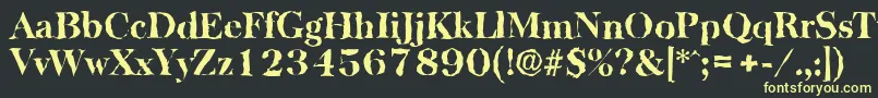 フォントBaskervillerandomXboldRegular – 黒い背景に黄色の文字