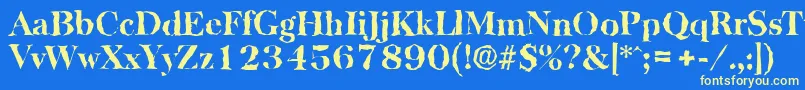 BaskervillerandomXboldRegular Font – Yellow Fonts on Blue Background