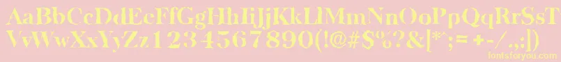 BaskervillerandomXboldRegular Font – Yellow Fonts on Pink Background