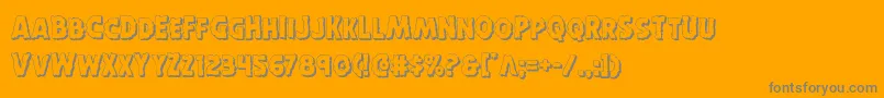 Horroween3D-Schriftart – Graue Schriften auf orangefarbenem Hintergrund