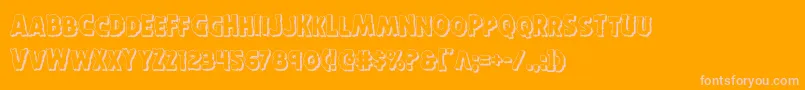 Horroween3D-Schriftart – Rosa Schriften auf orangefarbenem Hintergrund