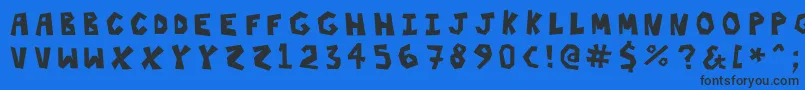 Threehours-Schriftart – Schwarze Schriften auf blauem Hintergrund