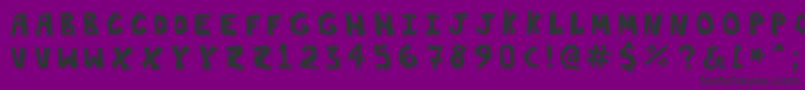 Threehours-fontti – mustat fontit violetilla taustalla