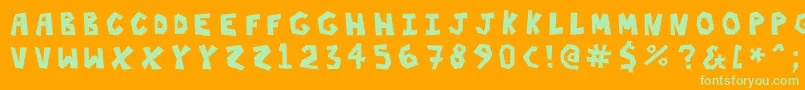 Threehours Font – Green Fonts on Orange Background