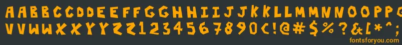 フォントThreehours – 黒い背景にオレンジの文字