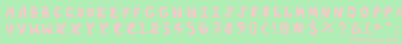 Threehours Font – Pink Fonts on Green Background