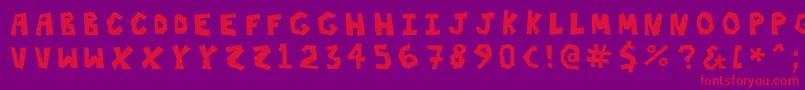 Threehours Font – Red Fonts on Purple Background