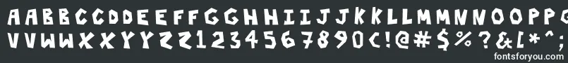 Threehours-fontti – valkoiset fontit mustalla taustalla
