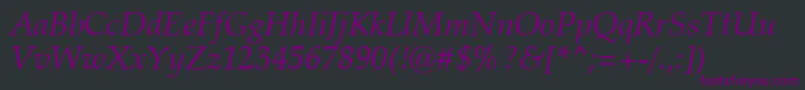 ZapfCalligraphic801ItalicSwa Font – Purple Fonts on Black Background