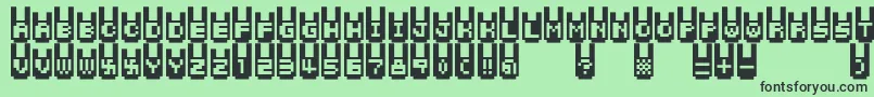 Rabbitbitfm Font – Black Fonts on Green Background