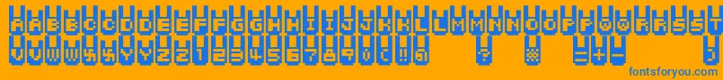 Шрифт Rabbitbitfm – синие шрифты на оранжевом фоне