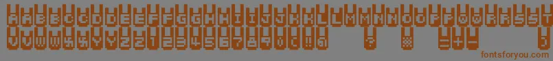 Fonte Rabbitbitfm – fontes marrons em um fundo cinza