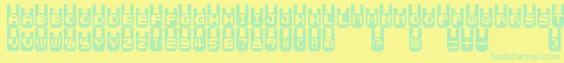 Rabbitbitfm Font – Green Fonts on Yellow Background