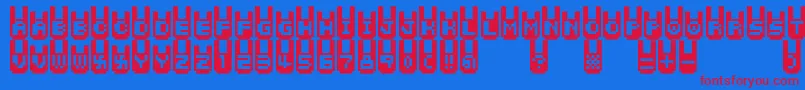 Rabbitbitfm Font – Red Fonts on Blue Background