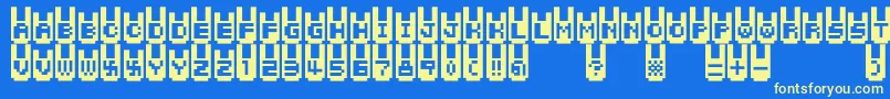 Rabbitbitfm Font – Yellow Fonts on Blue Background