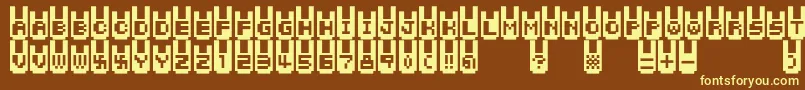 Rabbitbitfm Font – Yellow Fonts on Brown Background