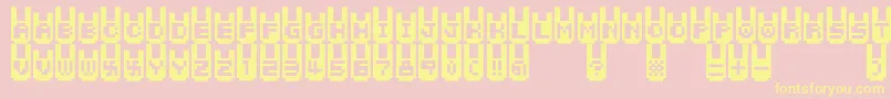 Weitere Informationen zur Rabbitbitfm-Schriftart Rabbitbitfm-Schriftart – Gelbe Schriften auf rosa Hintergrund