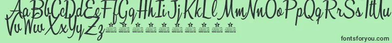 SunshineBoulevardPersonalUse-fontti – mustat fontit vihreällä taustalla