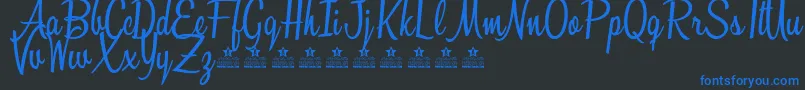 Шрифт SunshineBoulevardPersonalUse – синие шрифты на чёрном фоне