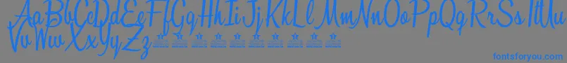SunshineBoulevardPersonalUse Font – Blue Fonts on Gray Background