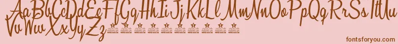 Шрифт SunshineBoulevardPersonalUse – коричневые шрифты на розовом фоне