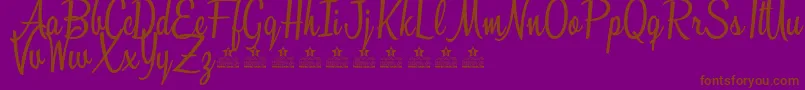 Шрифт SunshineBoulevardPersonalUse – коричневые шрифты на фиолетовом фоне